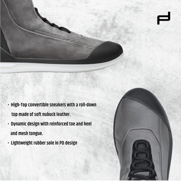 NIB Porsche Design Traveller Boot High  Top Sneakers In Gray Nubuck Leather - Picture 3 of 10